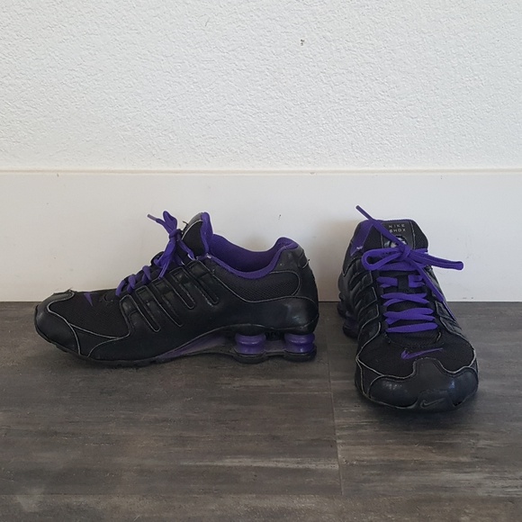 black and purple nike shox